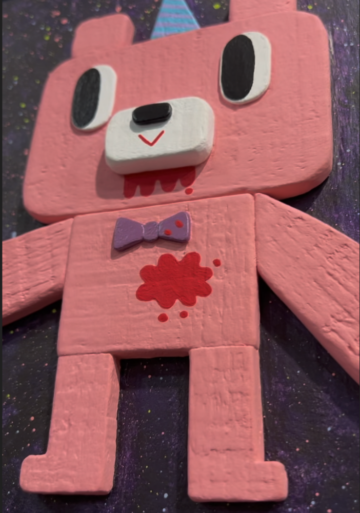 HeySoupFace - Party Bear - Original Artwork - Gloomy Bear Exhibition