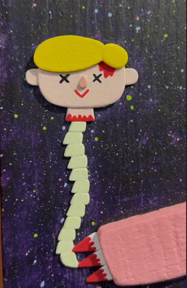 HeySoupFace - Party Bear - Original Artwork - Gloomy Bear Exhibition