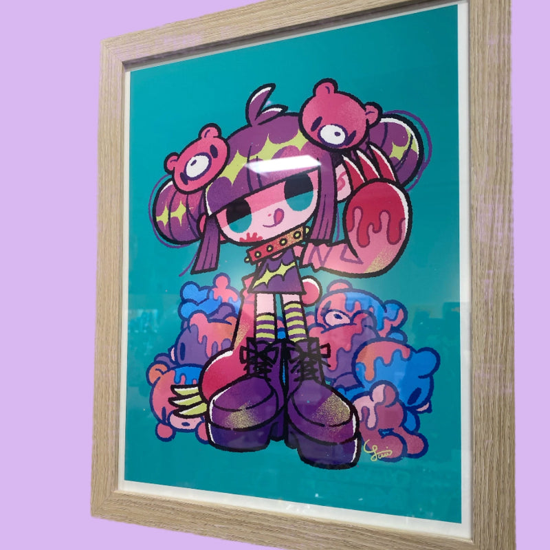 Yuri Takahashi - Strongest Me - Framed Giclee - Gloomy Bear Exhibition