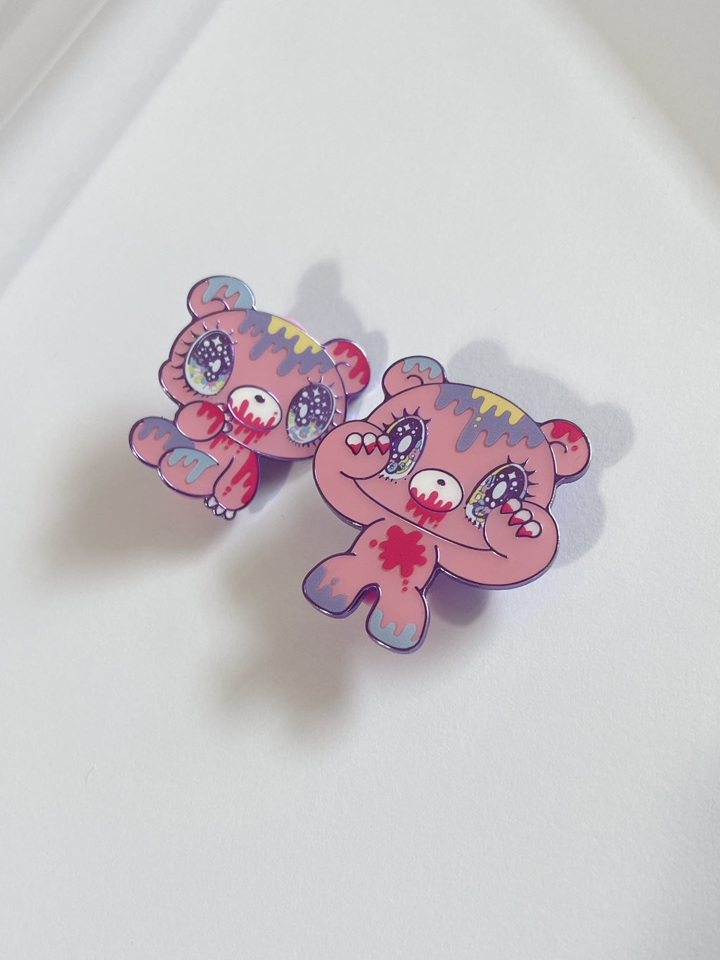 Sitting Gloomy Bear Enamel Pin by Yurie Sekiya