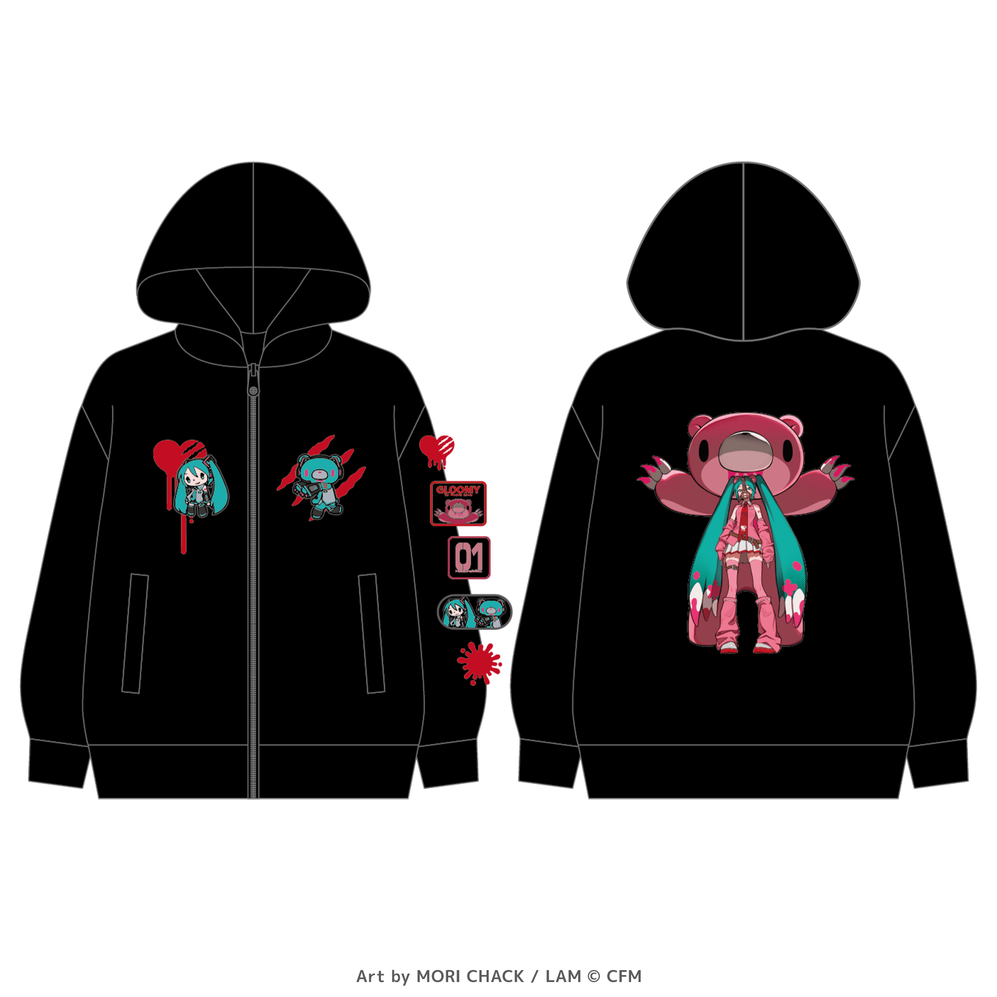 GLOOMY  meets Hatsune Miku Hoodie (Free size）
