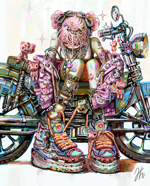 Helen Highton - Gloomy Ride - Art Print - Gloomy Bear Exhibition