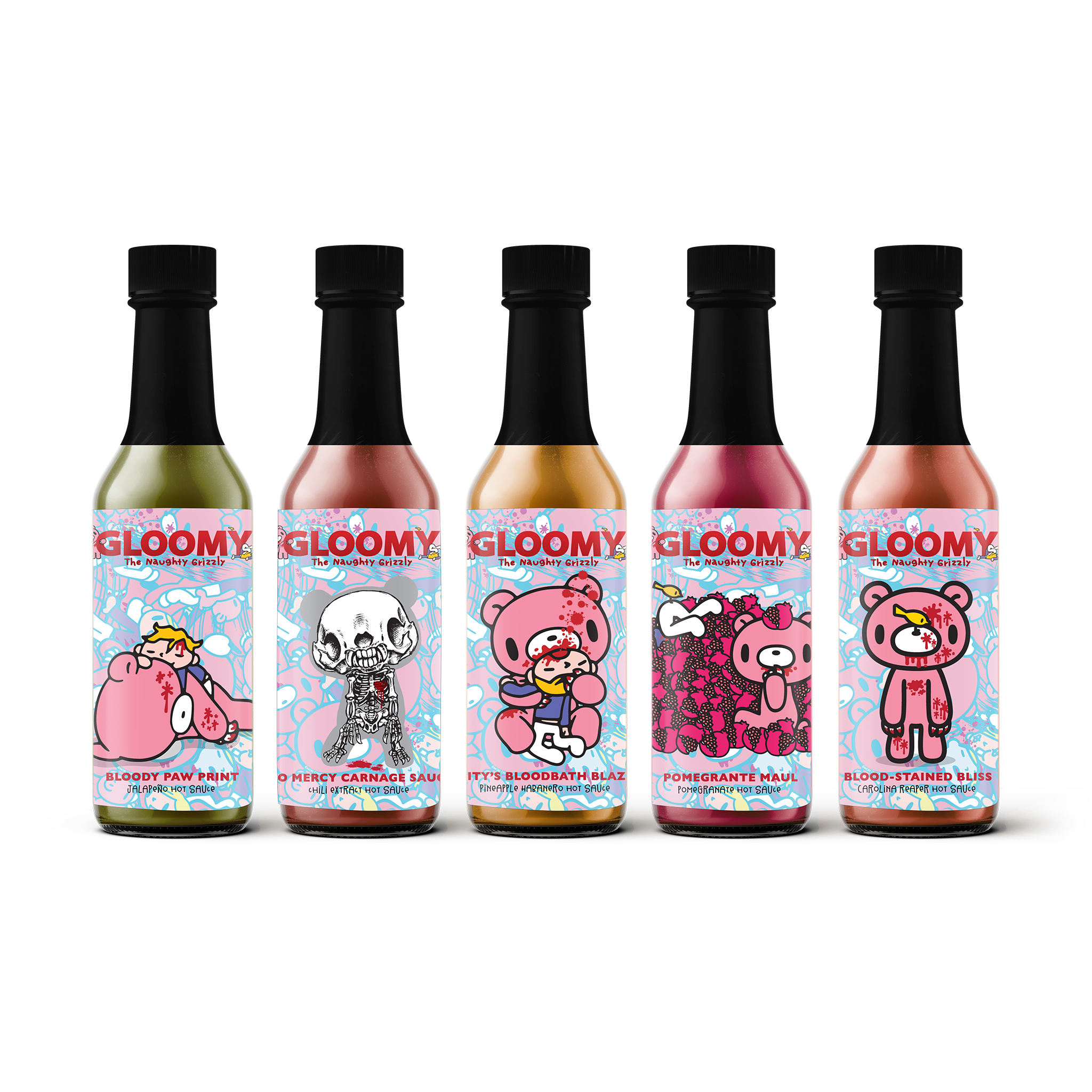 Gloomy the Naughty Grizzly Hot Sauce 5-Pack