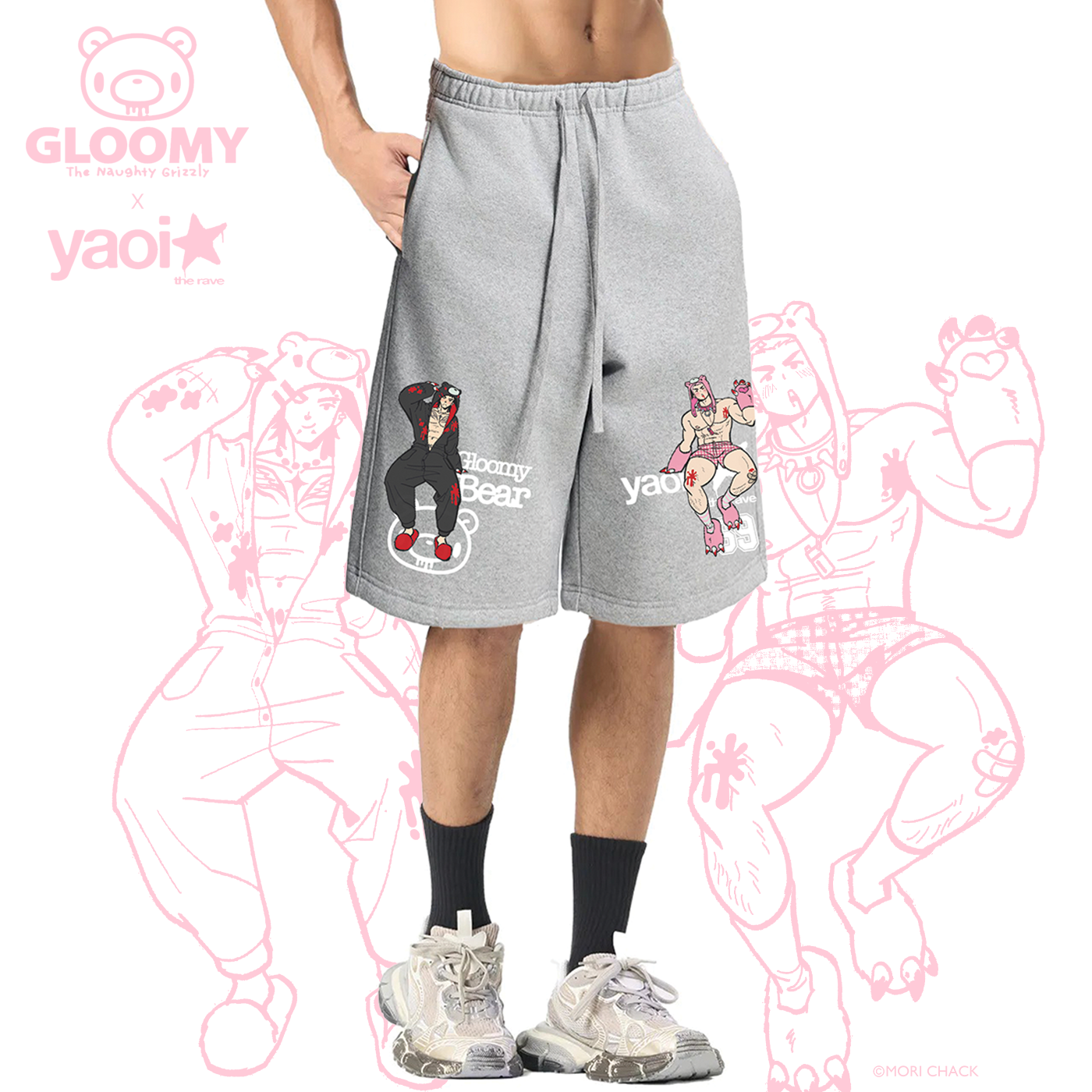 YAOI x GLOOMY BEAR Off Season Sweat Shorts