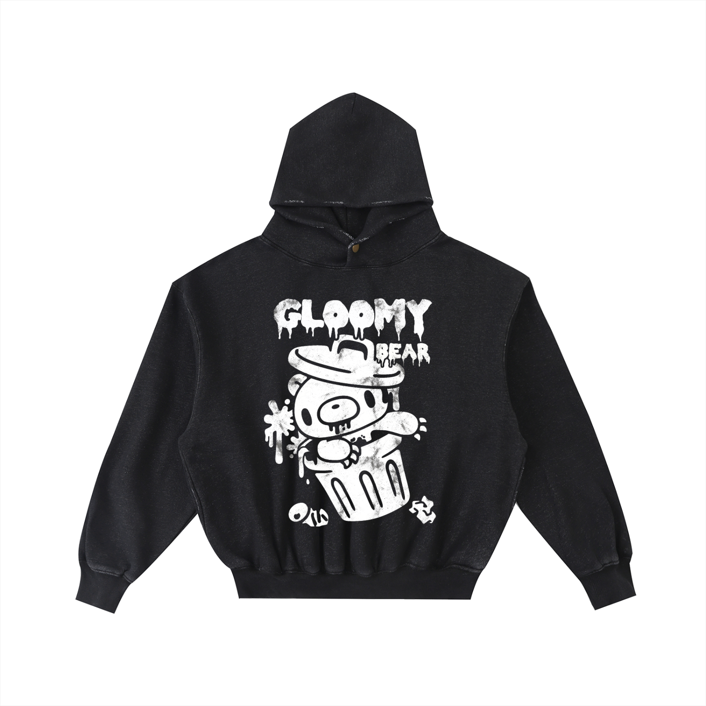 Gloomy Trash Monochrome Collections Washed Fleece Hoodie