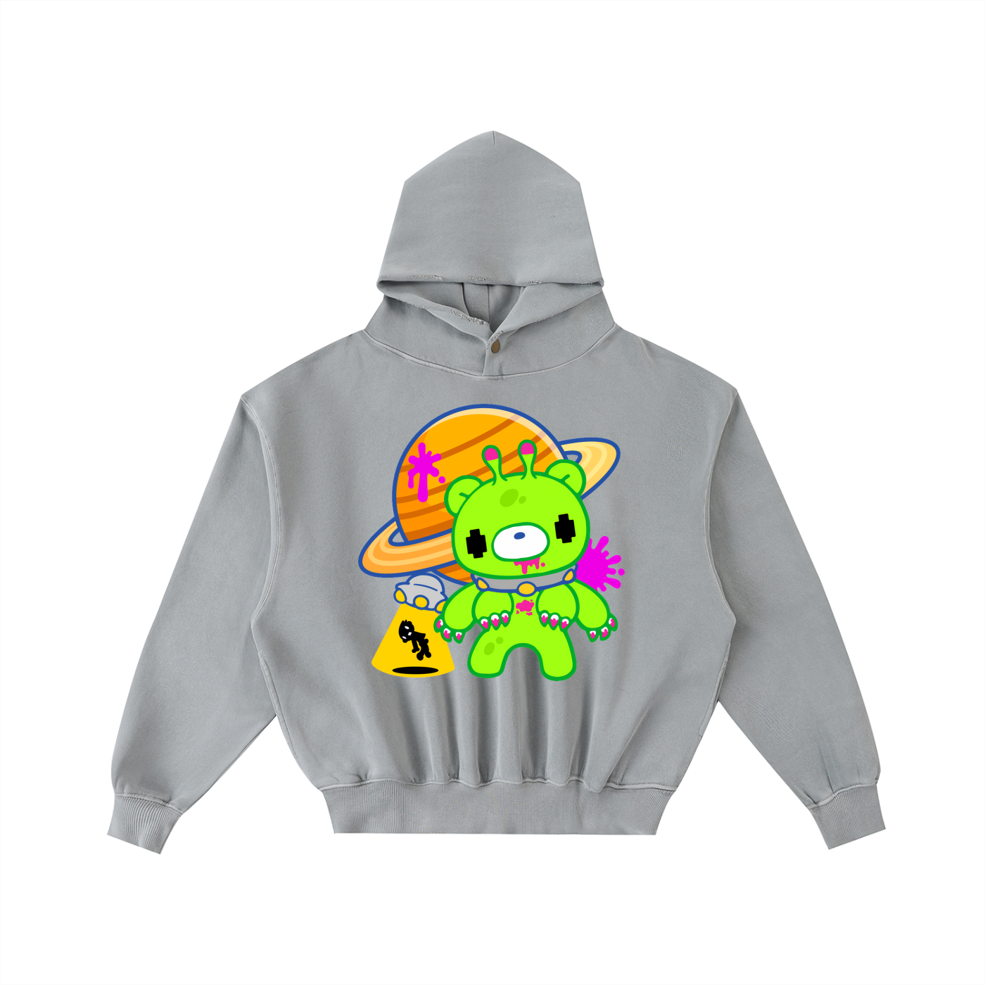 Alien Gloomy  Washed Fleece Hoodie