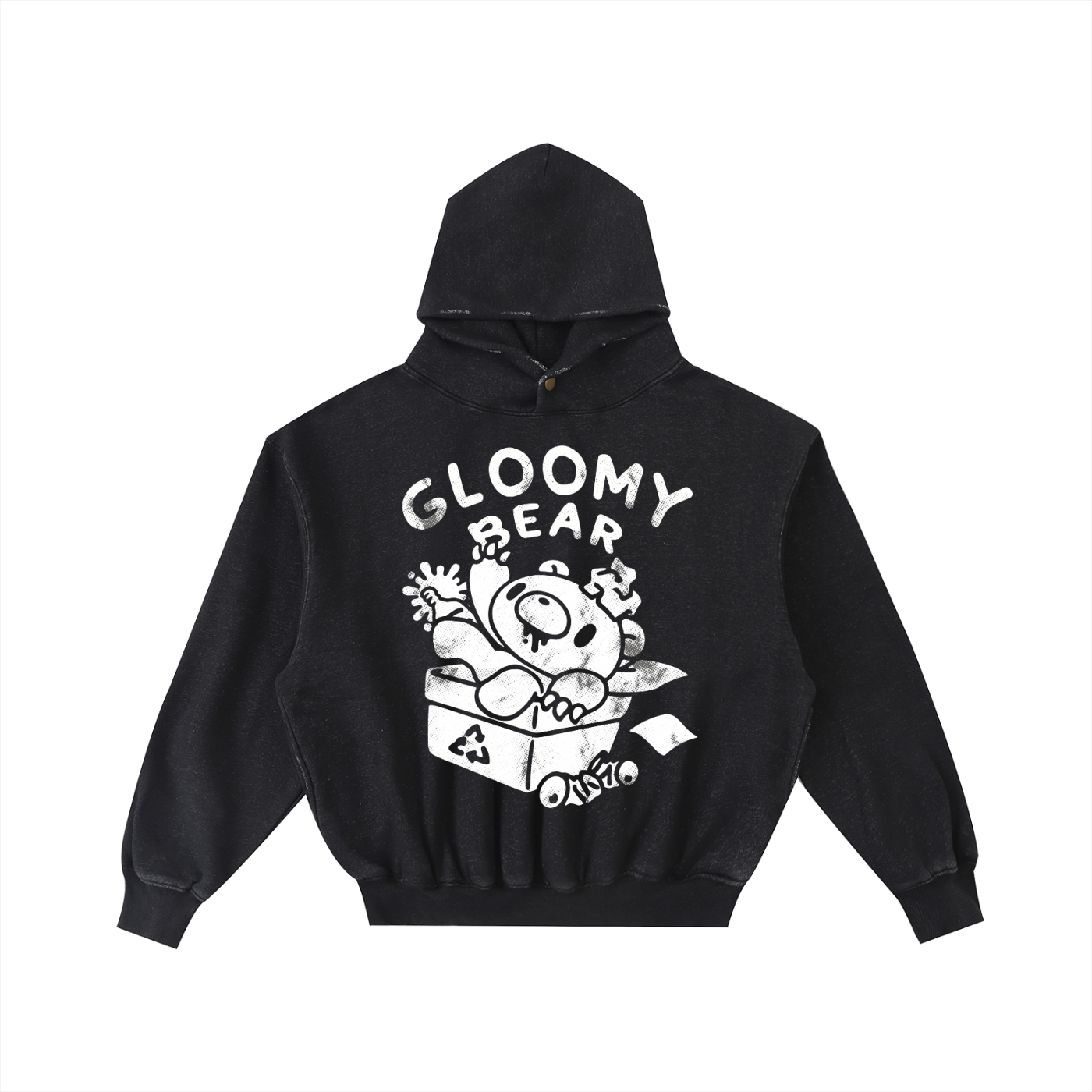 Gloomy Trash Monochrome Collections Washed Fleece Hoodie