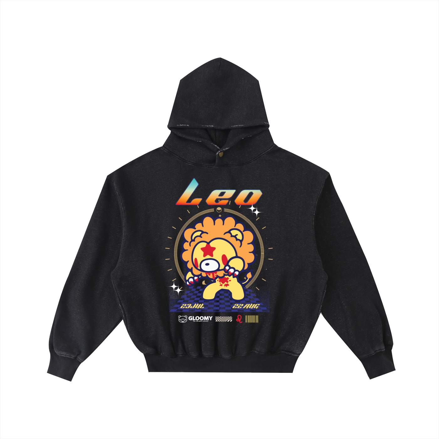 Frayed Enzyme Washed Fleece Hoodie