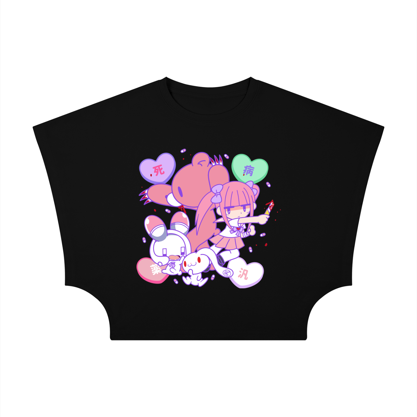 Menhera x Gloomy Cropped Dolman T-Shirt