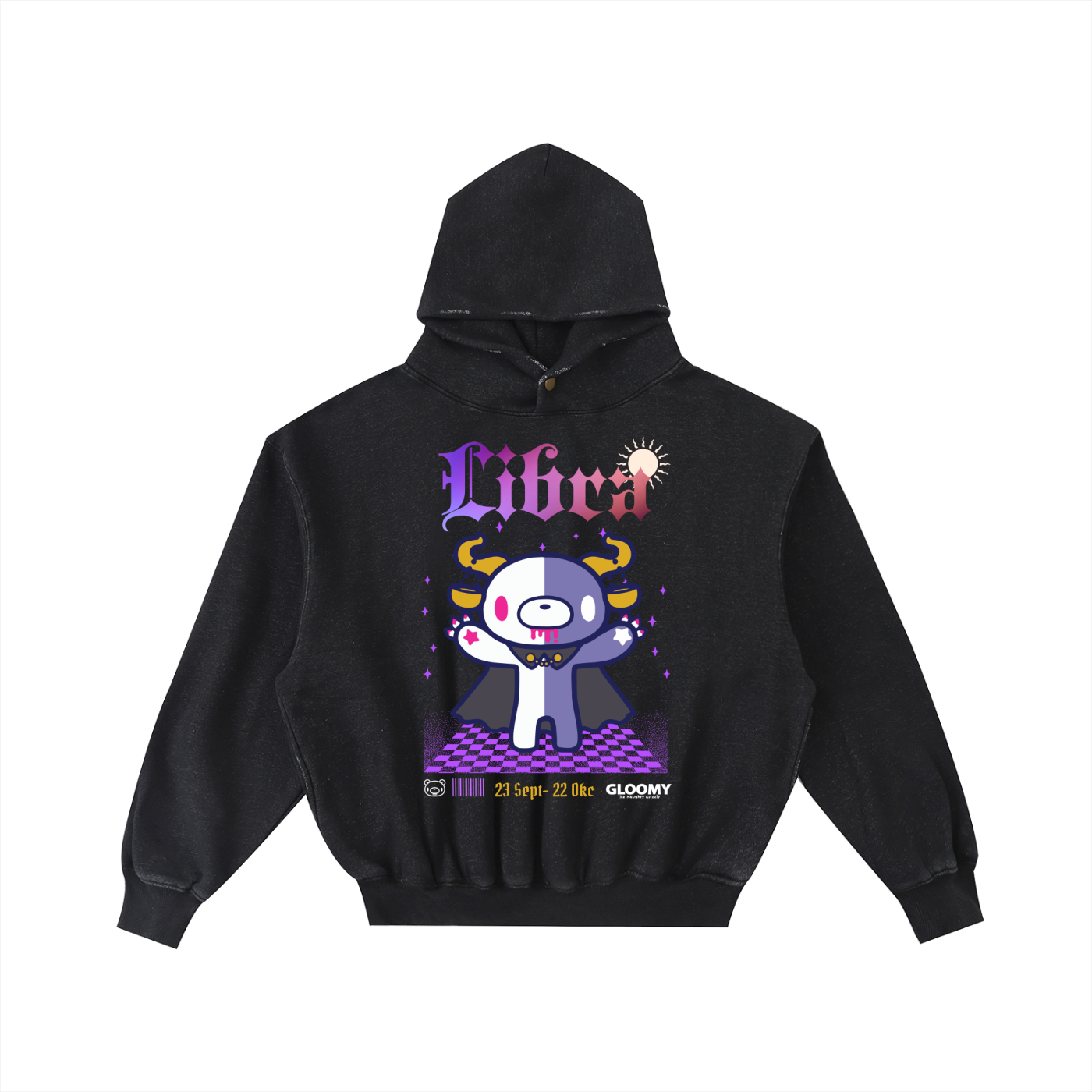 Frayed Enzyme Washed Fleece Hoodie