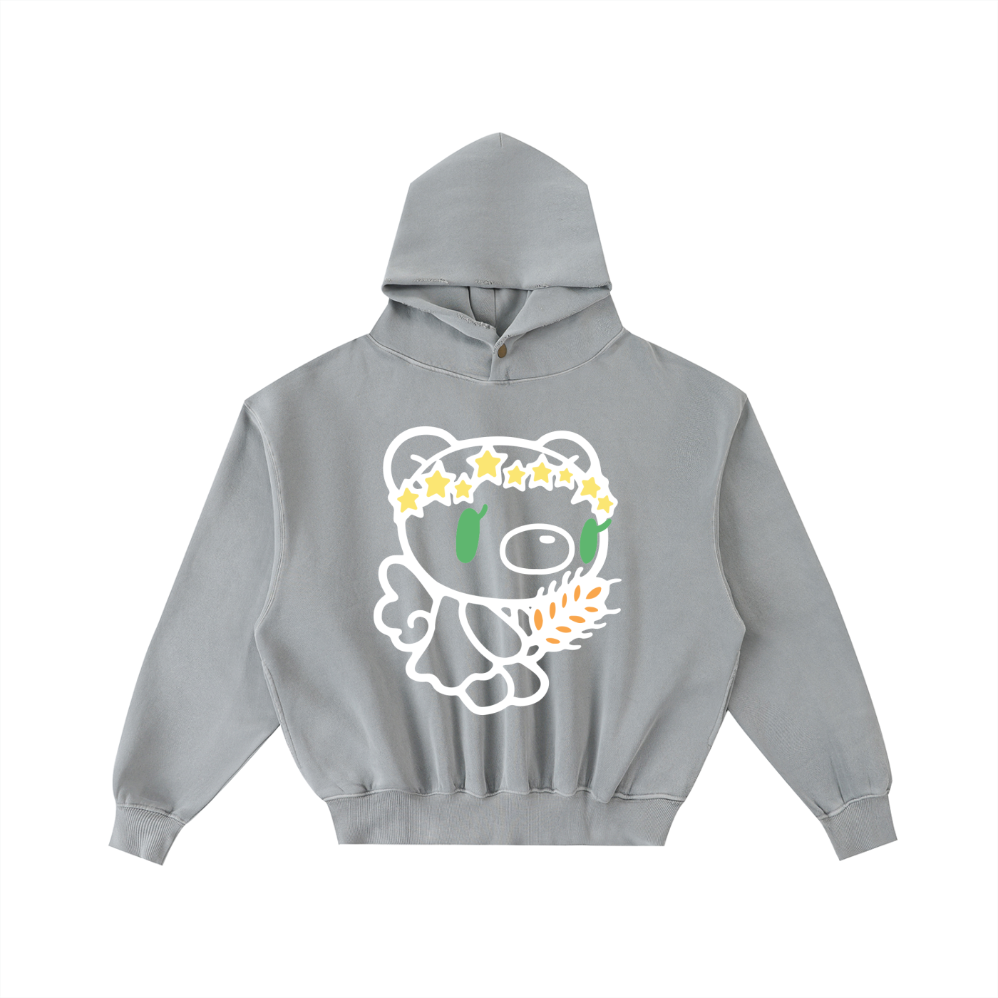 Frayed Enzyme Washed Fleece Hoodie