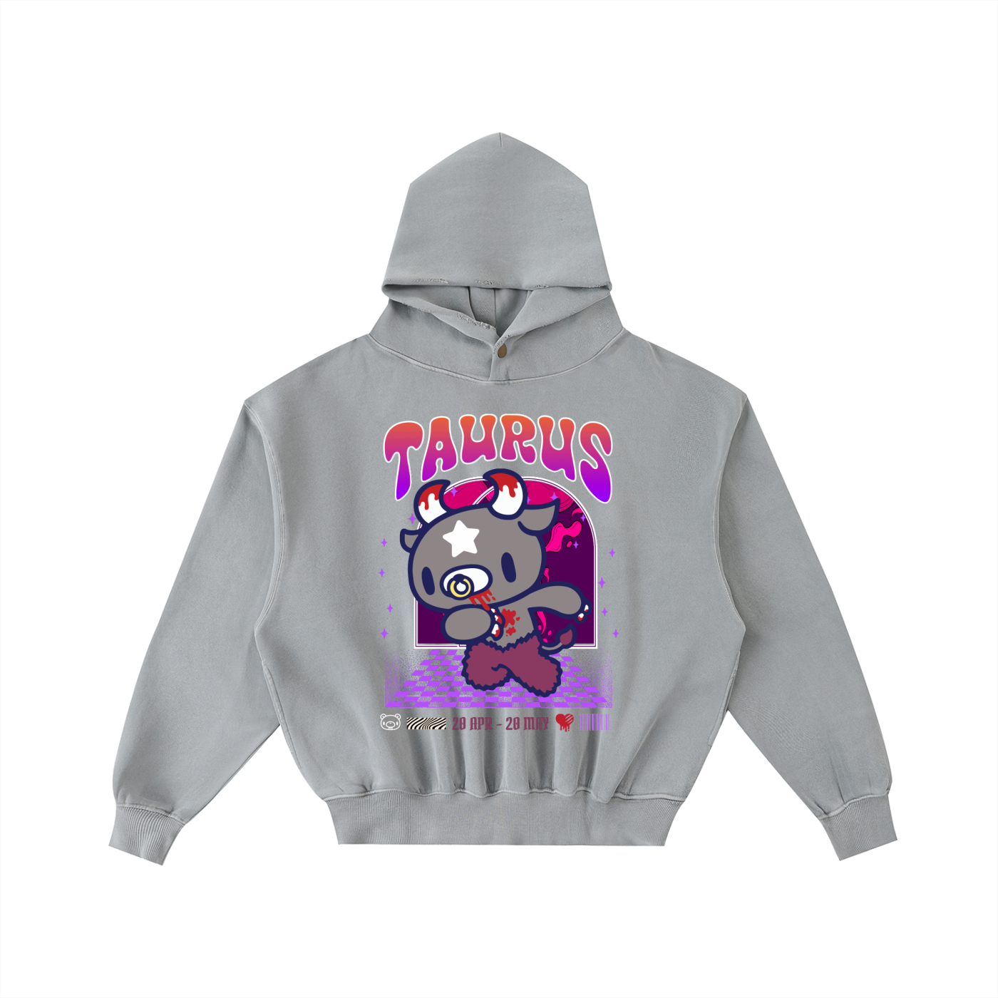 Frayed Enzyme Washed Fleece Hoodie