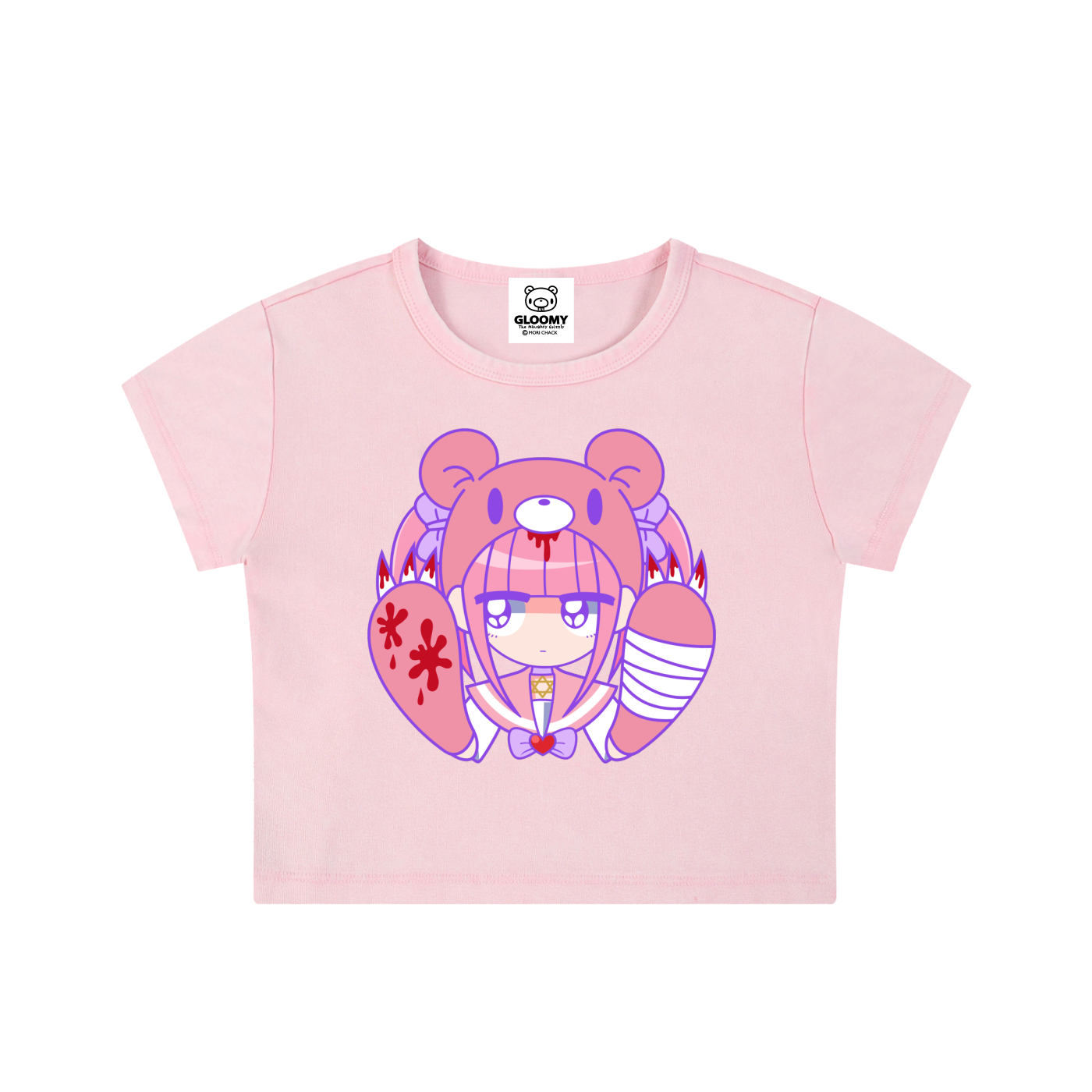 Menhera x Gloomy Snow Washed Crop Top