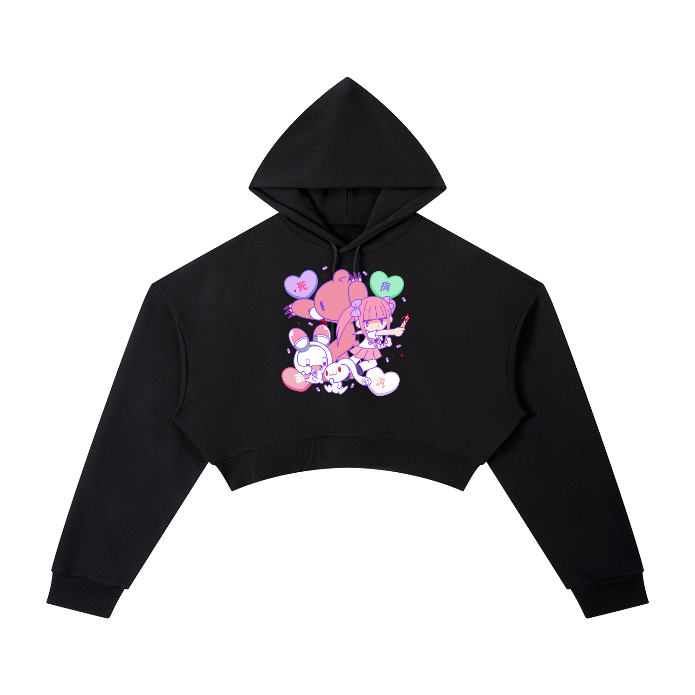 Menhera x Gloomy Cropped Hoodie