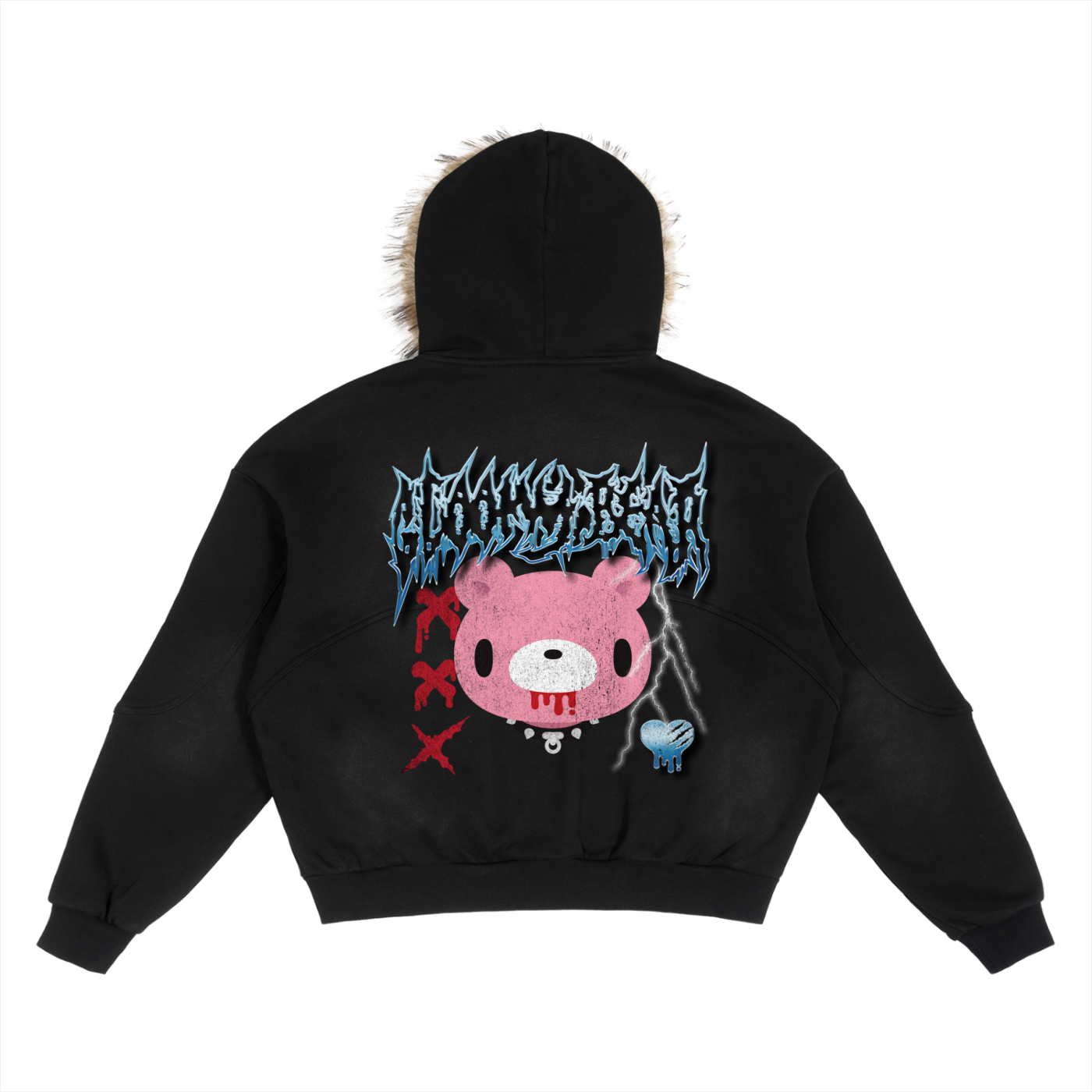 Gloomy Metal Detachable Fur Hoodie