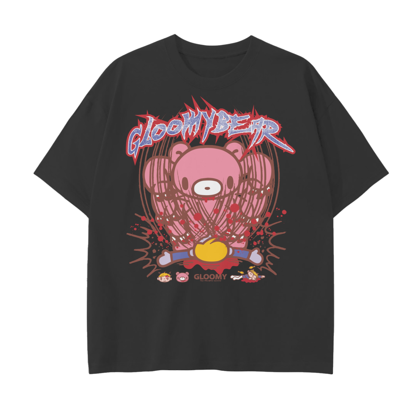 Metal Gloomy Bear Drop Shoulder Cotton T-Shirt
