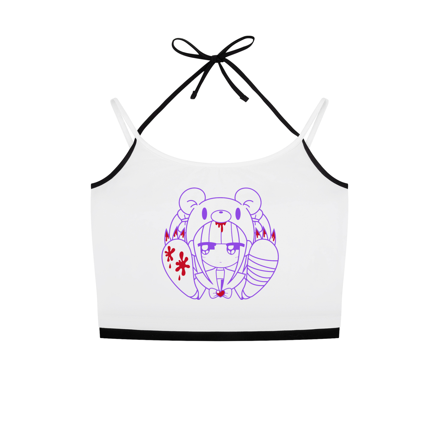 Menhera x Gloomy Contrast Binding Halter Tank Top