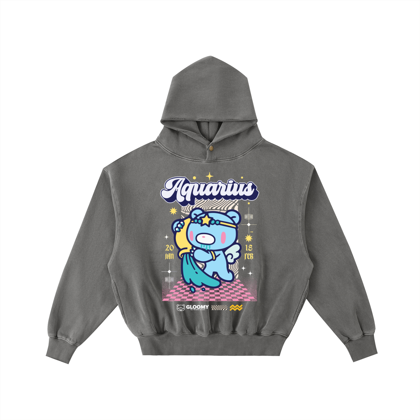 Frayed Enzyme Washed Fleece Hoodie