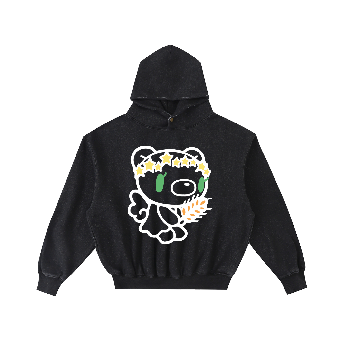 Gloomy Virgo Frayed Enzyme Washed Fleece Hoodie