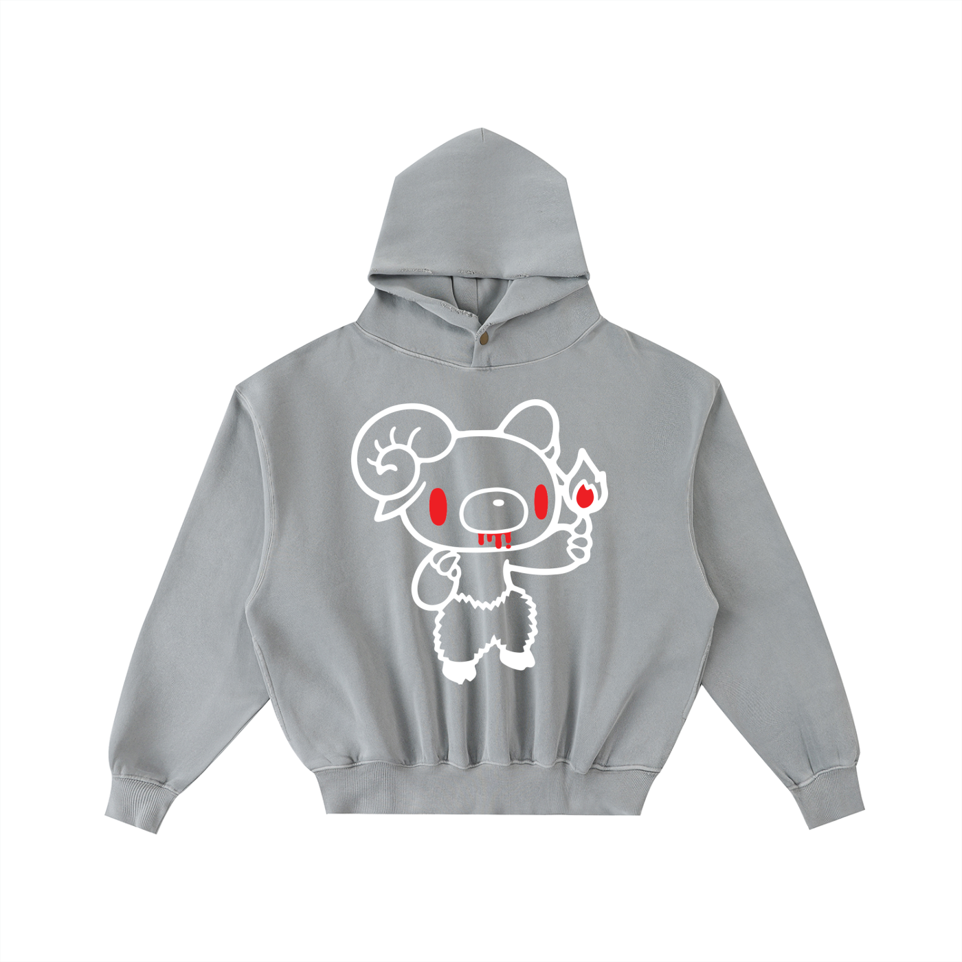 Frayed Enzyme Washed Fleece Hoodie