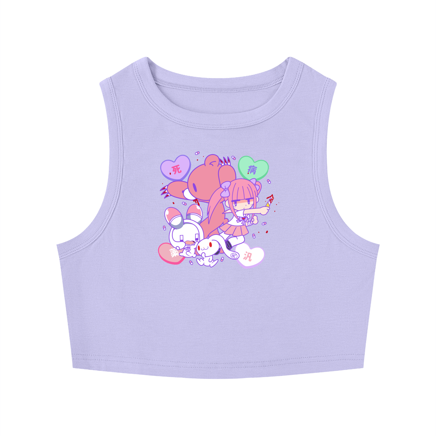 Menhera x Gloomy Tight Crewneck Crop Tank Top