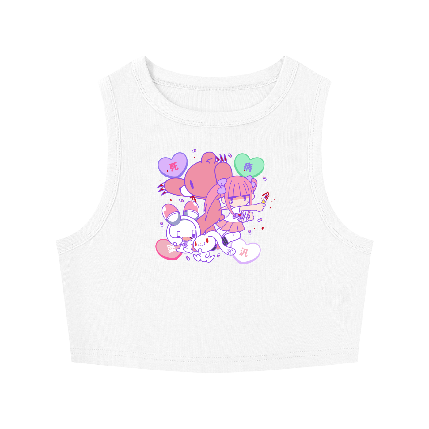 Menhera x Gloomy Tight Crewneck Crop Tank Top