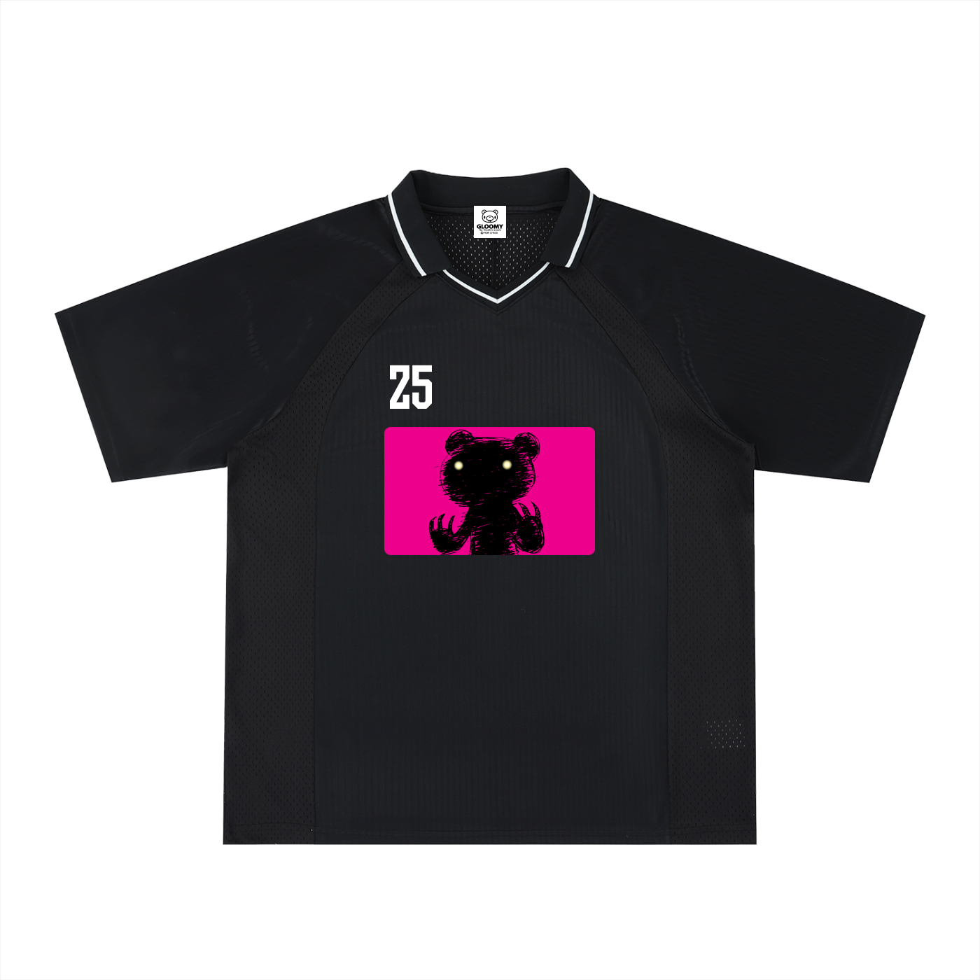 Gloomy Bear 25 Striped V-Neck Soccer Jersey