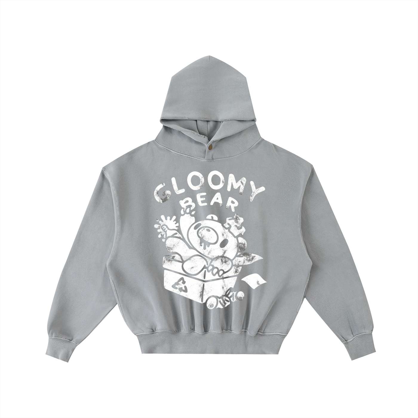 Gloomy Trash Monochrome Collections Washed Fleece Hoodie