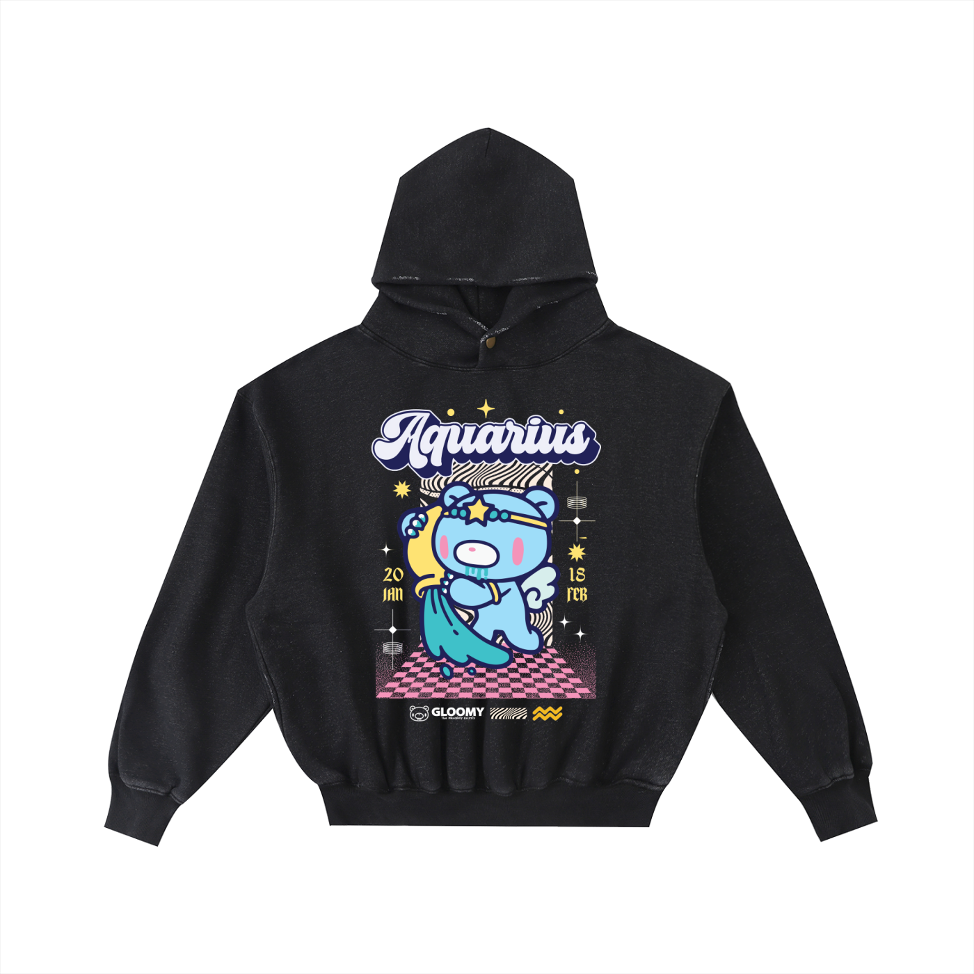 Frayed Enzyme Washed Fleece Hoodie