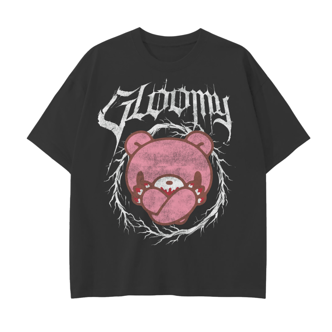 Dark Gloomy Bear Drop Shoulder Cotton T-Shirt