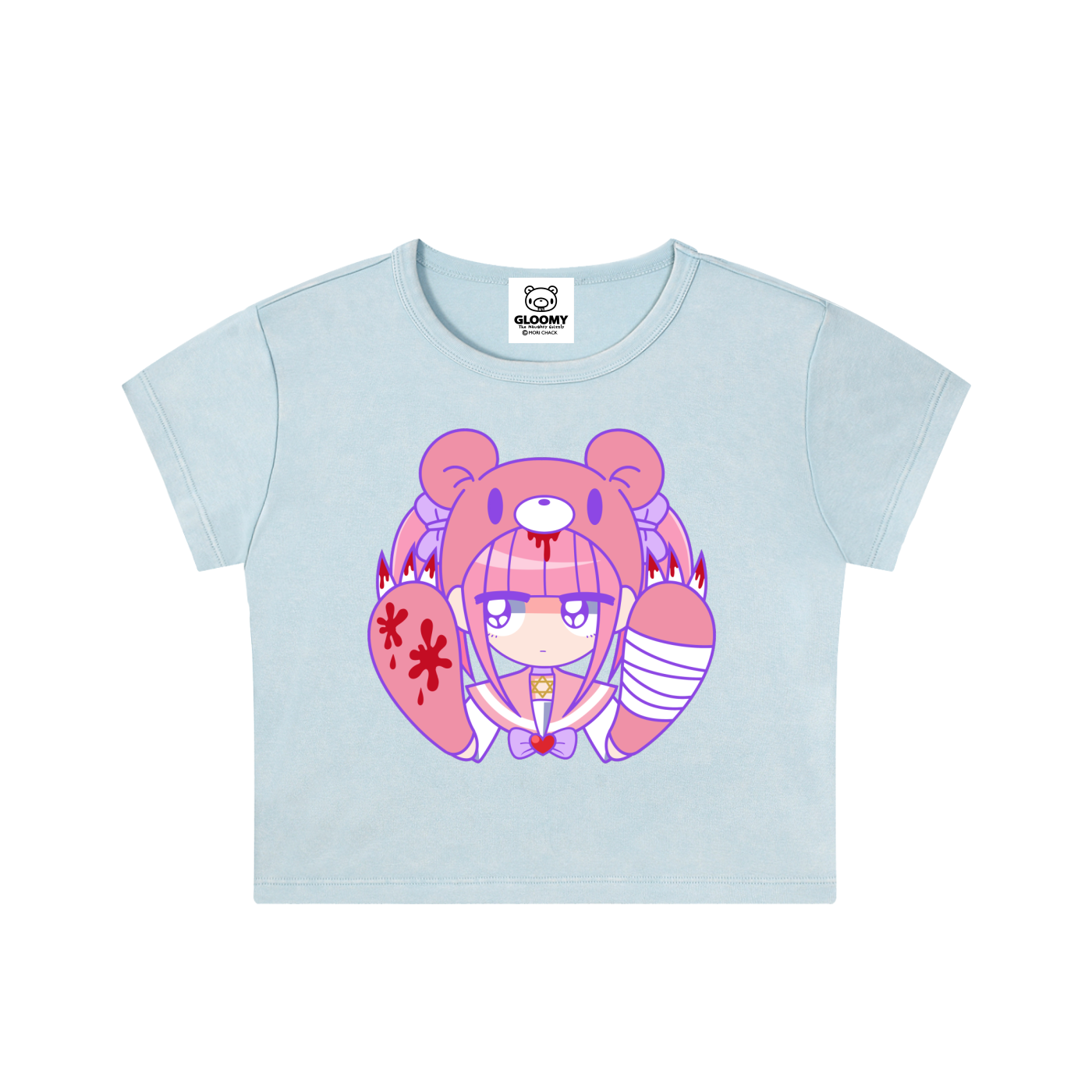 Menhera x Gloomy Snow Washed Crop Top