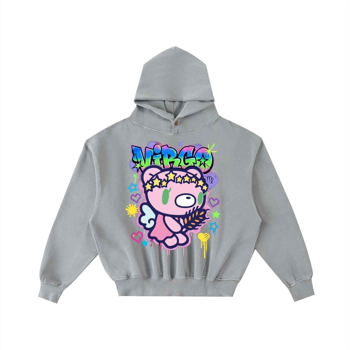 Frayed Enzyme Washed Fleece Hoodie