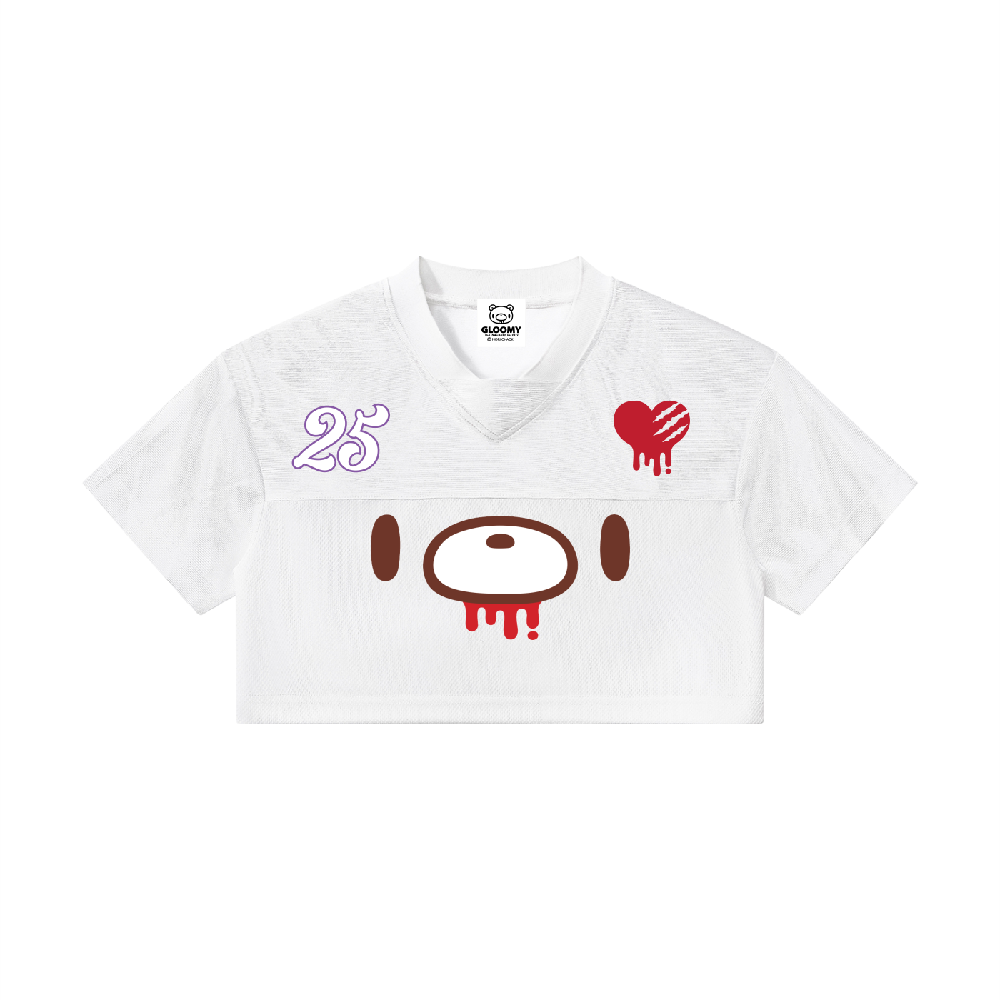 Gloomy Bear 25 Women’s Cropped Paneled V-Neck Jersey