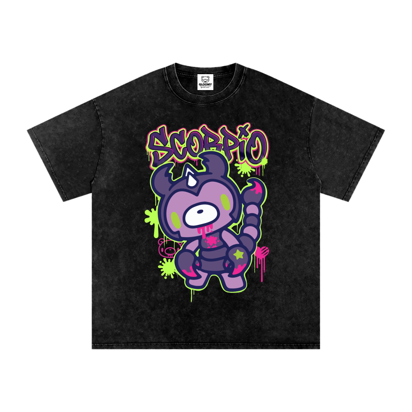 Gloomy Scorpio Snow Washed Oversized Cotton T-Shirt