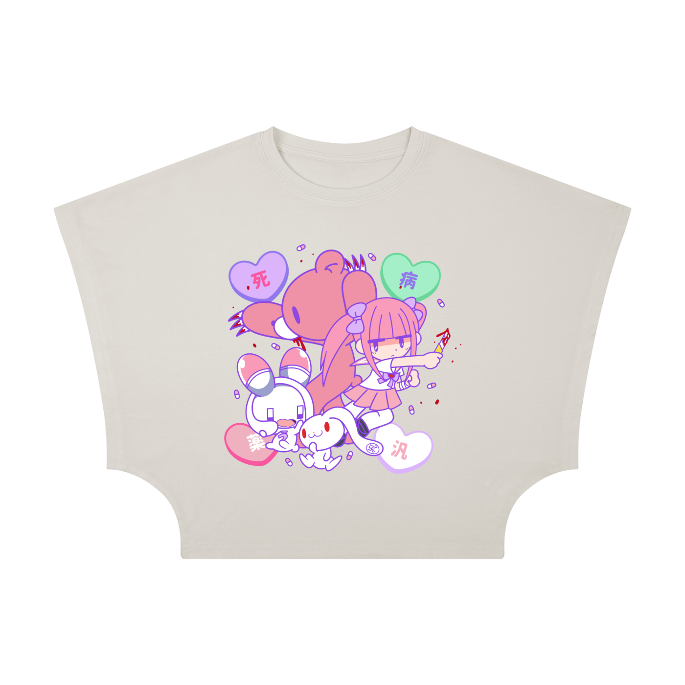 Menhera x Gloomy Cropped Dolman T-Shirt