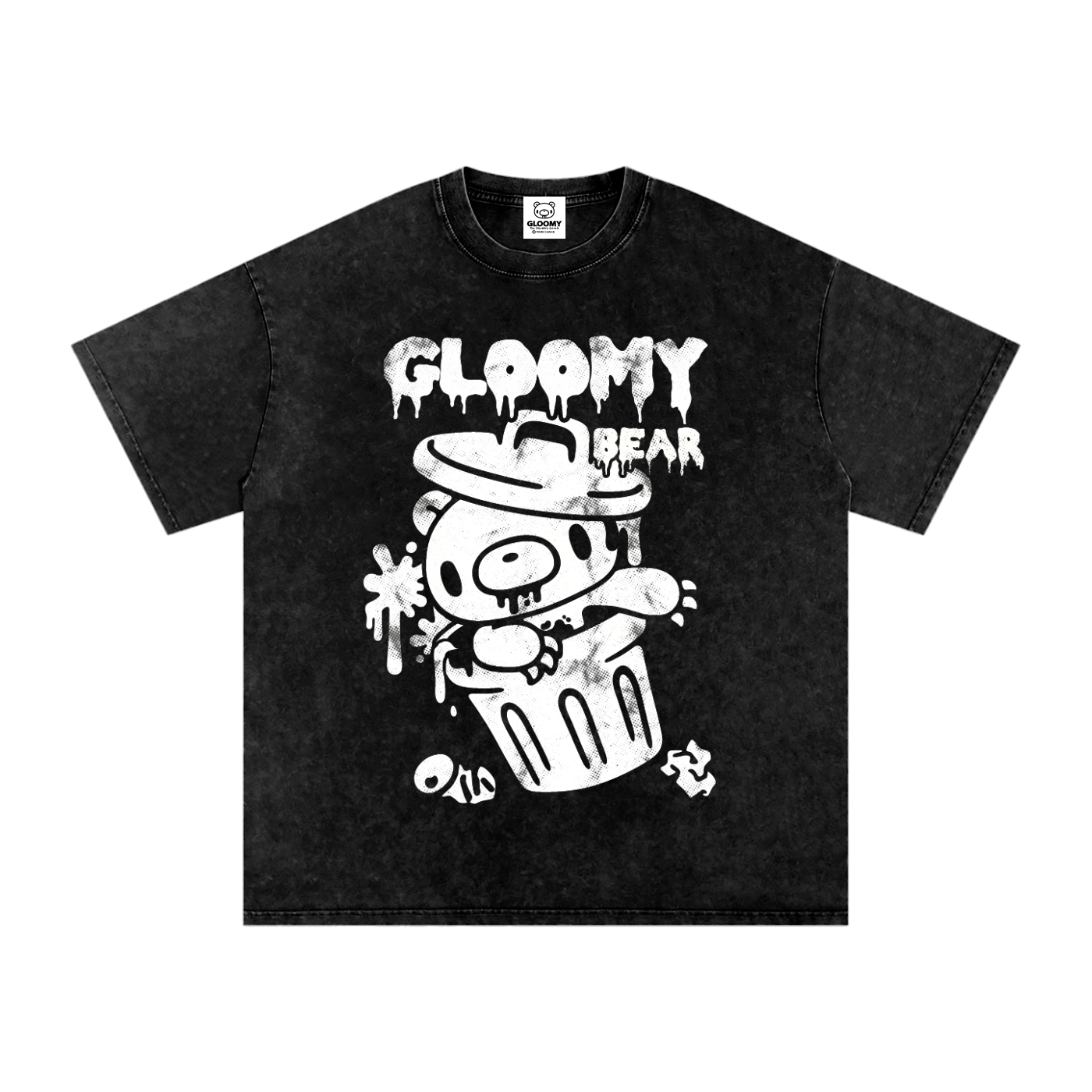 Gloomy Trash Monochrome Collections Acid Wash T