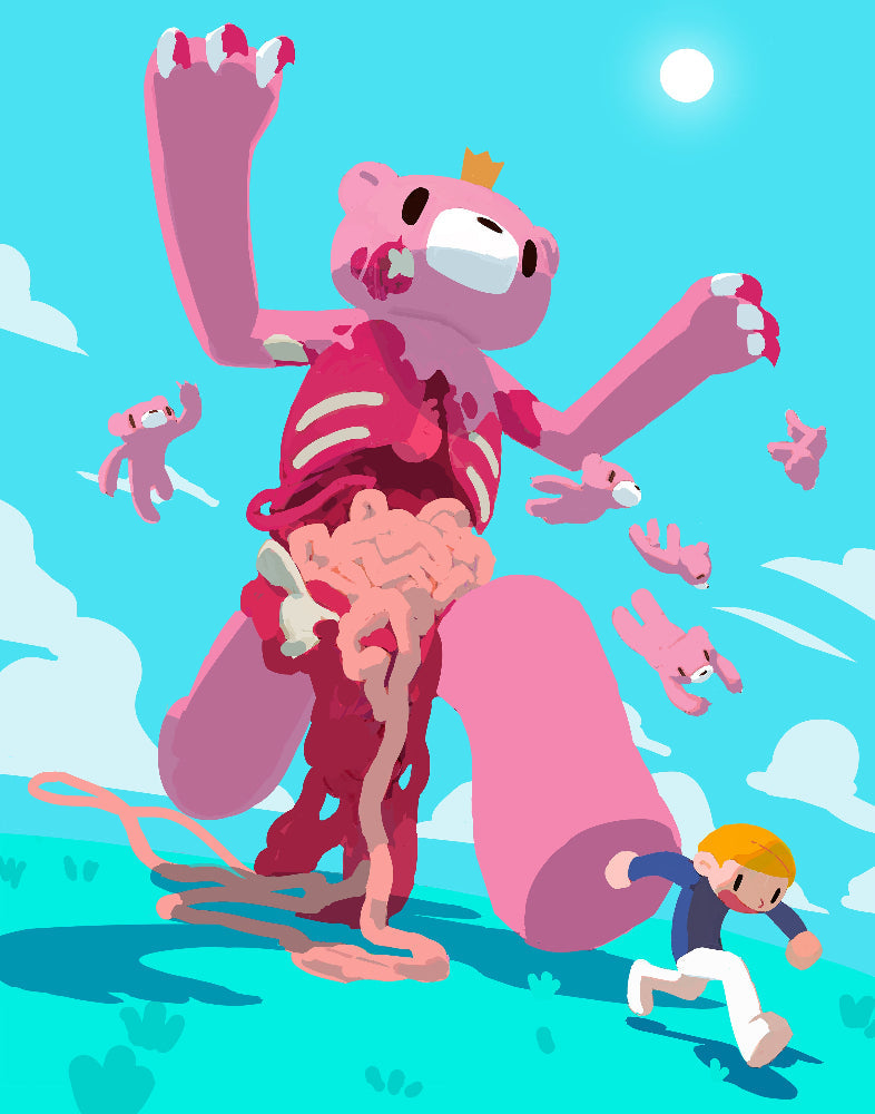 Samuel Youn - Gloomy Bear Zombie King - Framed Giclee - Gloomy Bear Exhibition