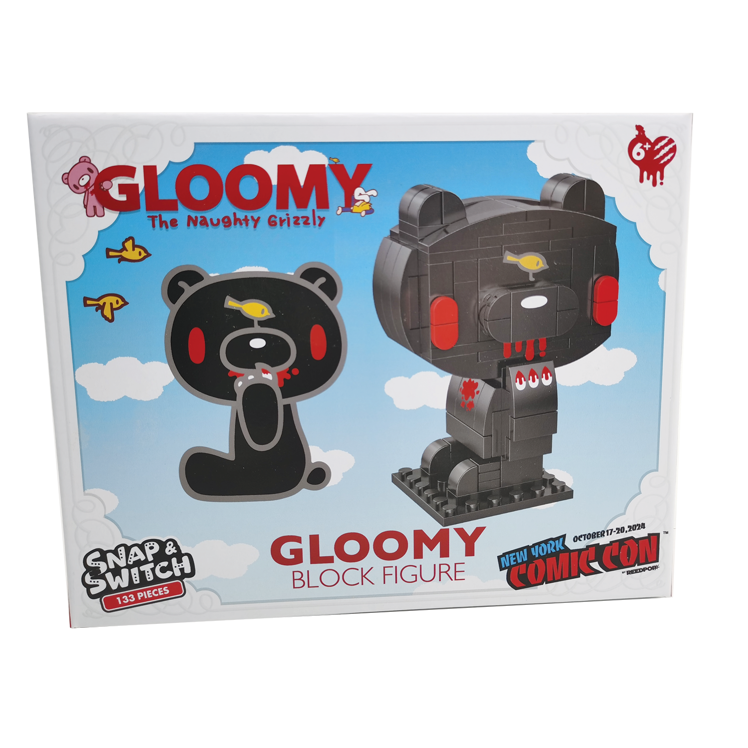 NYCC Exclusive All-Black Gloomy Bear Snap & Switch Block Figure