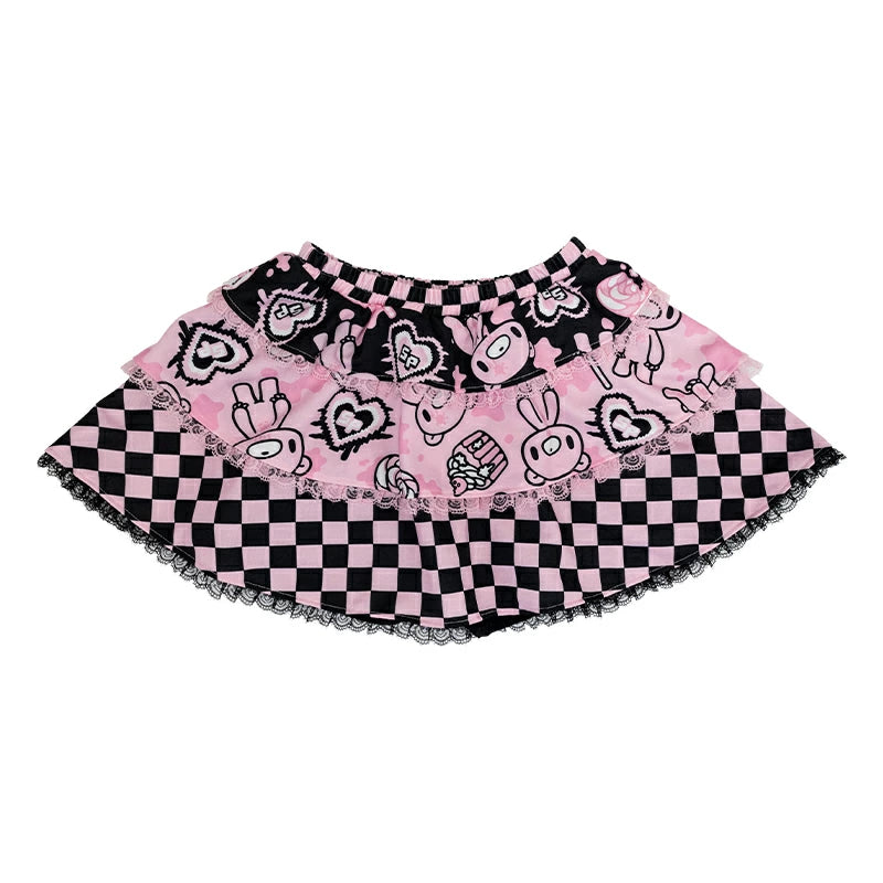 Gloomy x ACDC Rag  x Sophie Powers Mini Skirt length Fashion Harajuku style