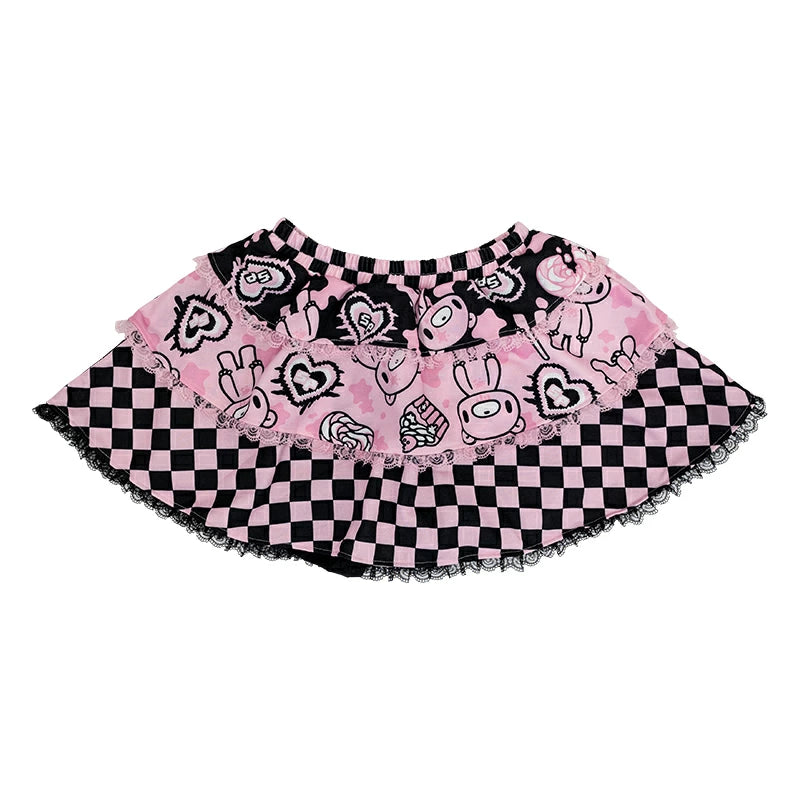 Gloomy x ACDC Rag  x Sophie Powers Mini Skirt length Fashion Harajuku style