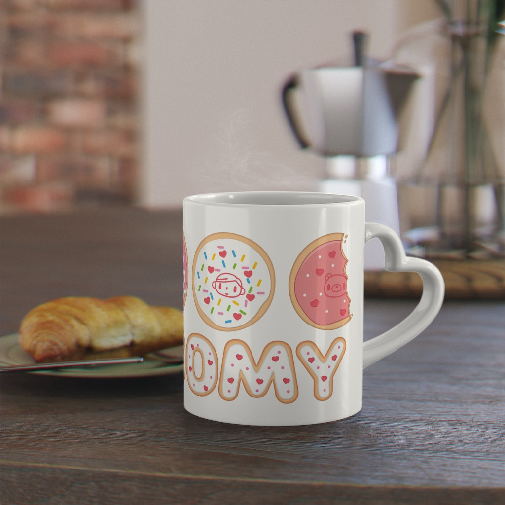 Gloomy Valentine's Sugar Cookie - Heart Shaped Mug