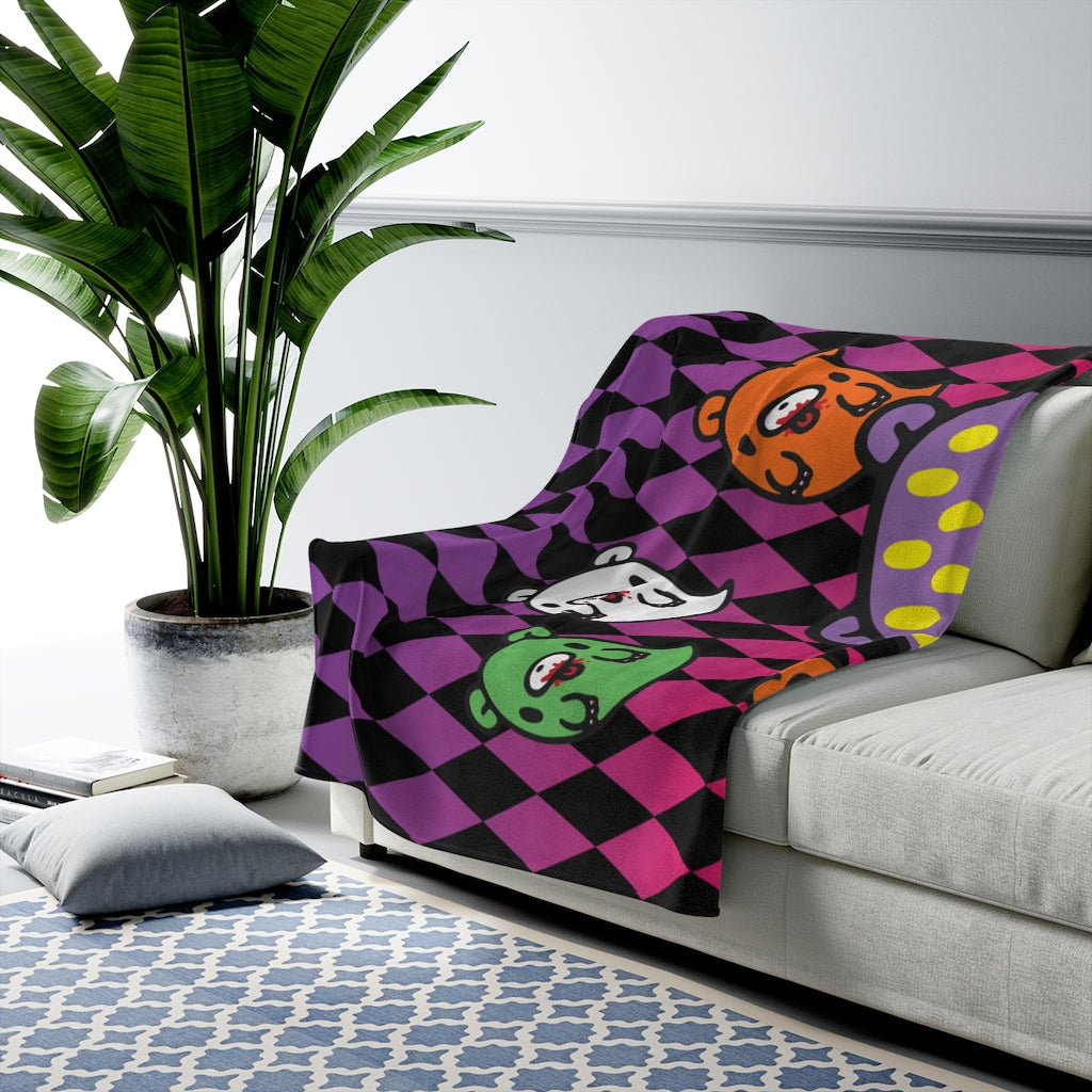 Monster Gloomy Halloween Edition - Velveteen Blanket