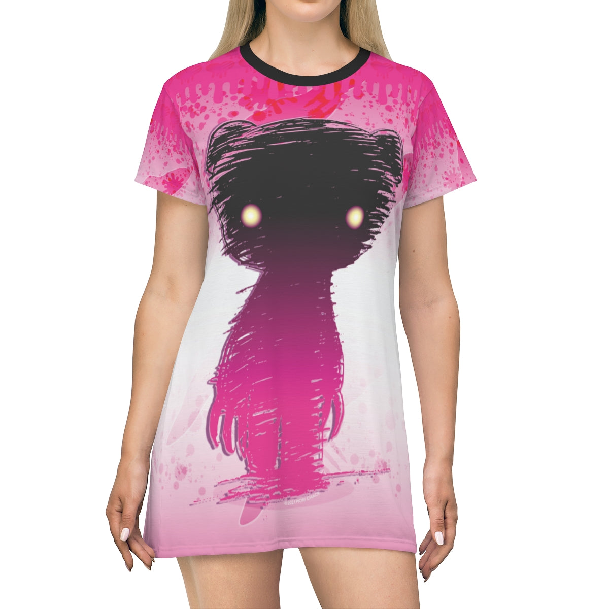 Gloomy Bear Neo Shadow Abstraction AOP T-Shirt Dress